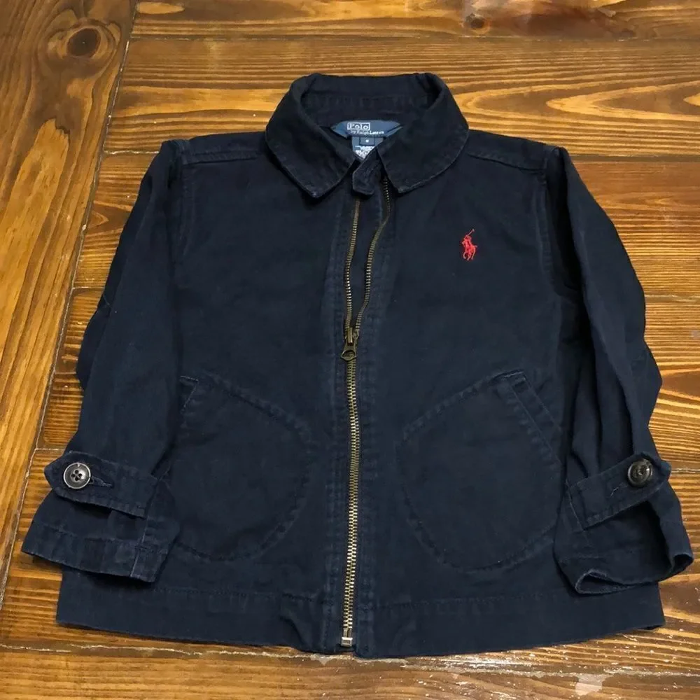 Polo Ralph Lauren Navy Blue Light weight Cotton Zippered Jacket Size 5